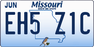 MO license plate EH5Z1C
