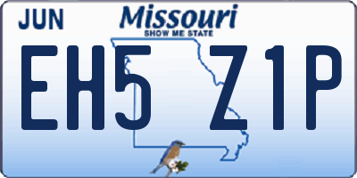 MO license plate EH5Z1P