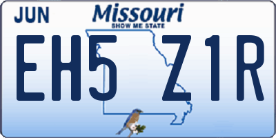 MO license plate EH5Z1R