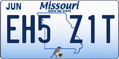 MO license plate EH5Z1T