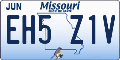 MO license plate EH5Z1V