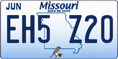 MO license plate EH5Z2O