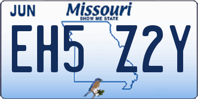 MO license plate EH5Z2Y
