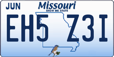 MO license plate EH5Z3I