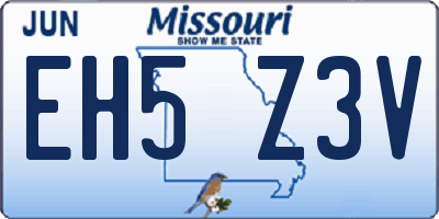 MO license plate EH5Z3V