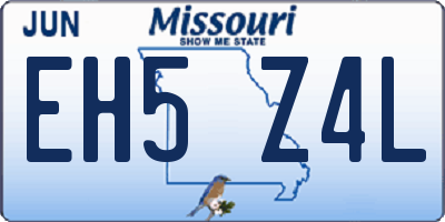 MO license plate EH5Z4L