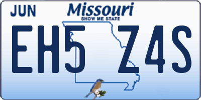 MO license plate EH5Z4S