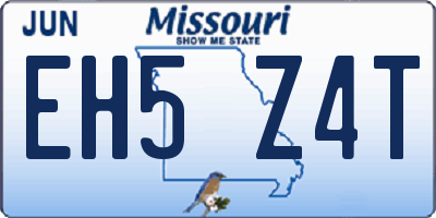 MO license plate EH5Z4T