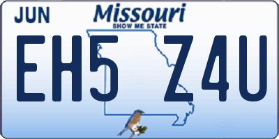 MO license plate EH5Z4U