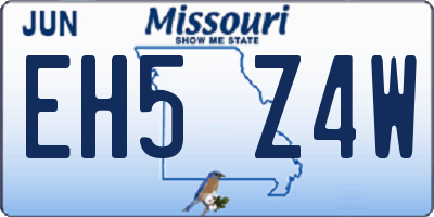 MO license plate EH5Z4W