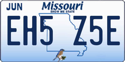 MO license plate EH5Z5E
