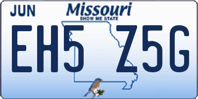 MO license plate EH5Z5G
