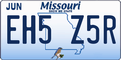 MO license plate EH5Z5R