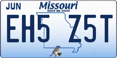 MO license plate EH5Z5T