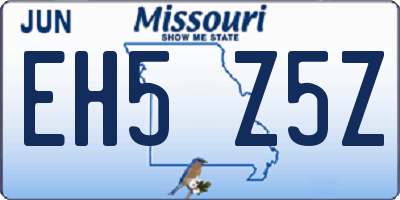 MO license plate EH5Z5Z