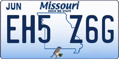 MO license plate EH5Z6G