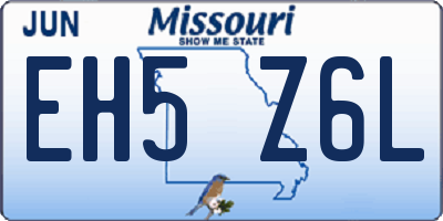MO license plate EH5Z6L