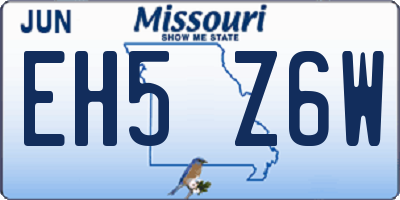 MO license plate EH5Z6W