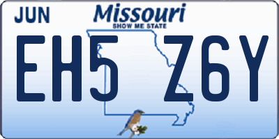 MO license plate EH5Z6Y