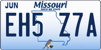 MO license plate EH5Z7A