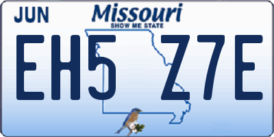 MO license plate EH5Z7E