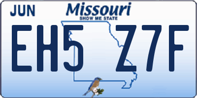 MO license plate EH5Z7F