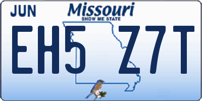 MO license plate EH5Z7T