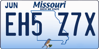 MO license plate EH5Z7X