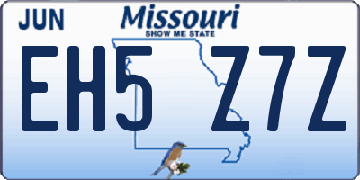 MO license plate EH5Z7Z