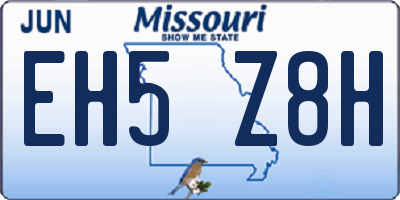 MO license plate EH5Z8H