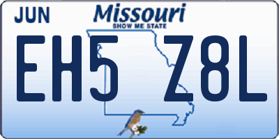 MO license plate EH5Z8L