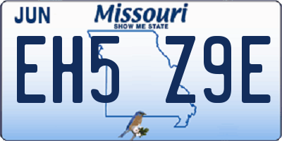 MO license plate EH5Z9E