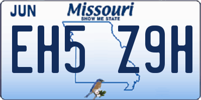 MO license plate EH5Z9H