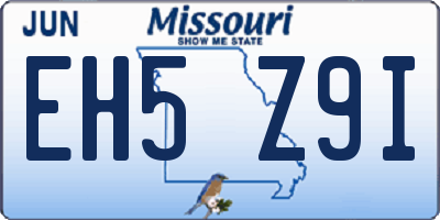 MO license plate EH5Z9I