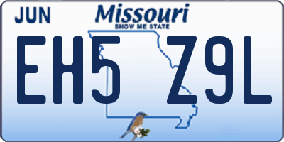 MO license plate EH5Z9L