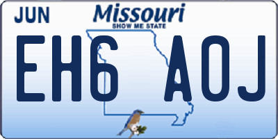 MO license plate EH6A0J