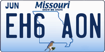 MO license plate EH6A0N