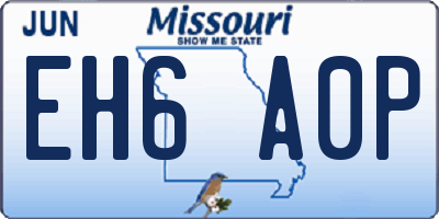 MO license plate EH6A0P