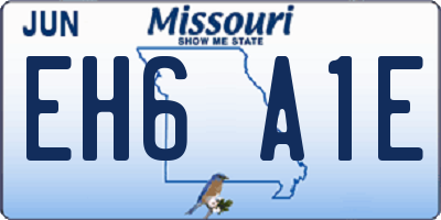 MO license plate EH6A1E
