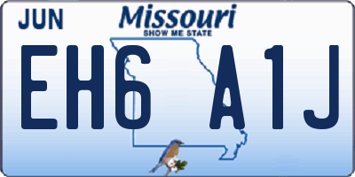 MO license plate EH6A1J