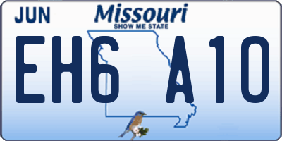 MO license plate EH6A1O