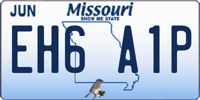 MO license plate EH6A1P