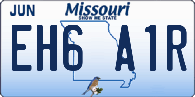 MO license plate EH6A1R