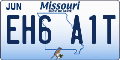 MO license plate EH6A1T