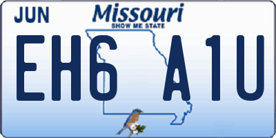 MO license plate EH6A1U