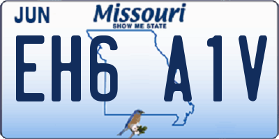 MO license plate EH6A1V
