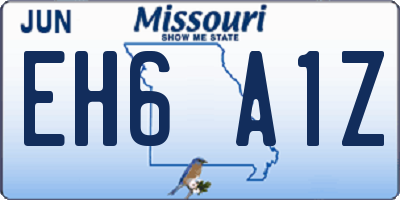 MO license plate EH6A1Z