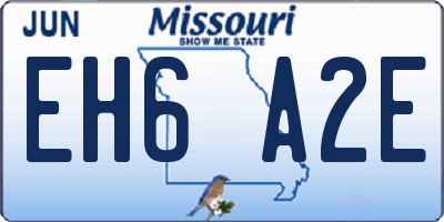 MO license plate EH6A2E