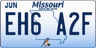 MO license plate EH6A2F