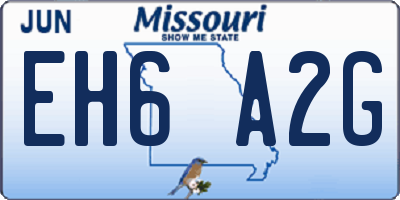 MO license plate EH6A2G